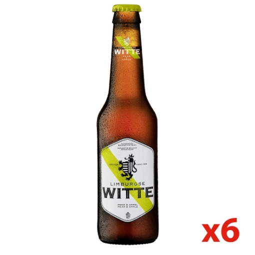 Изображение 6-бутылок Пиво Limburgse Witte Груша и яблоко 4.2% Alc 330ml