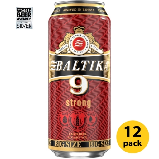 Изображение 12 банок Пиво Балтика 9 баночное - 8% Алк 900мл