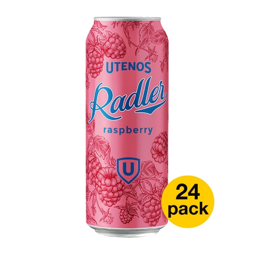 Picture of CLEARANCE: Fruit beer RASPBERRY 2% Utenos 500ml - 24 cans