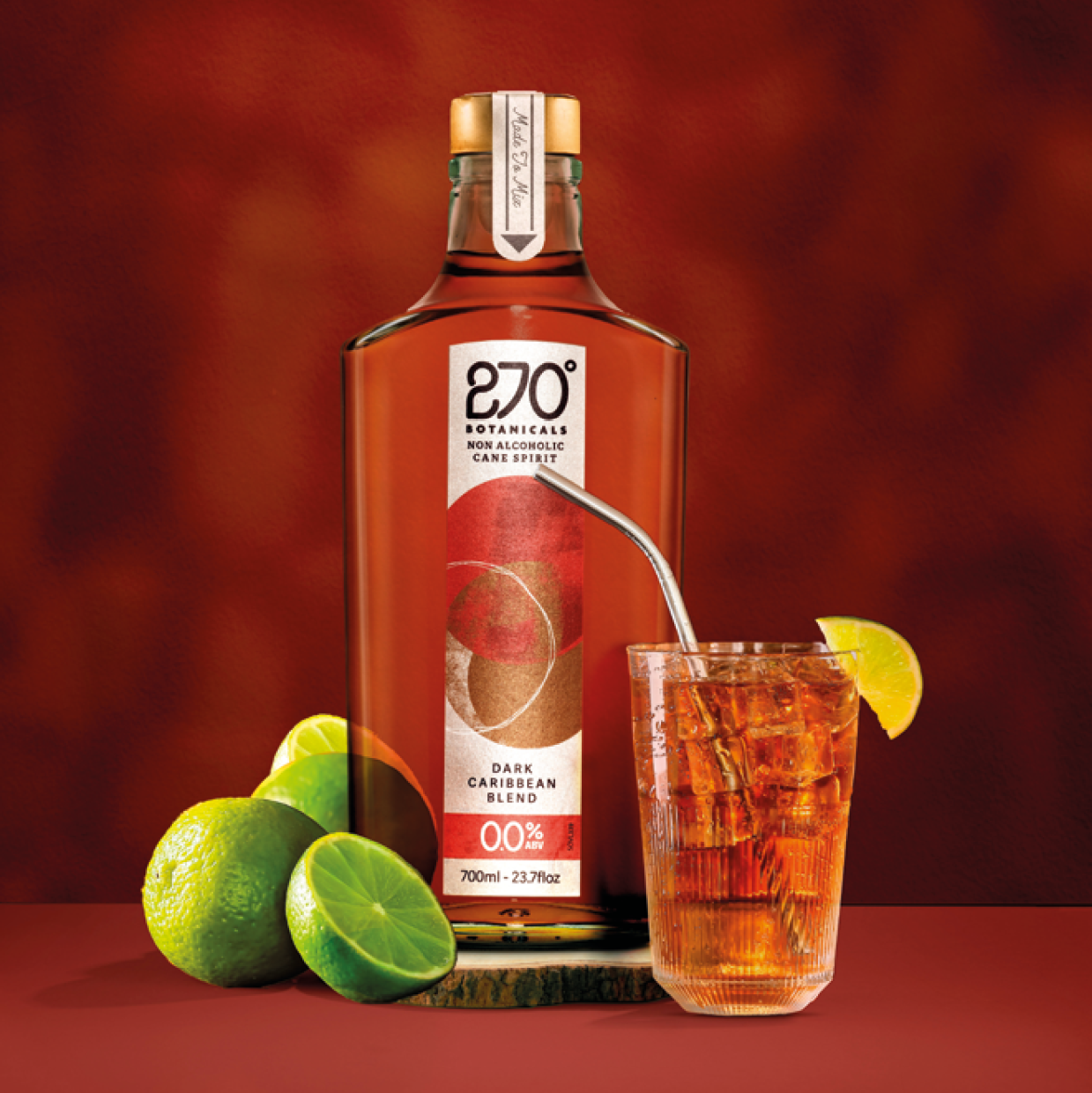 Alcohol Free Rum Dark Caribbean Blend 0 700ml. Euro Liquor Buy