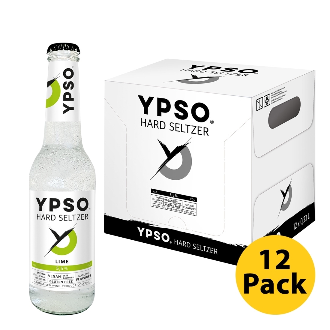 Seltzer RTD LIME YPSO 5.5 330ml 12pack . Euro Liquor Buy alcohol