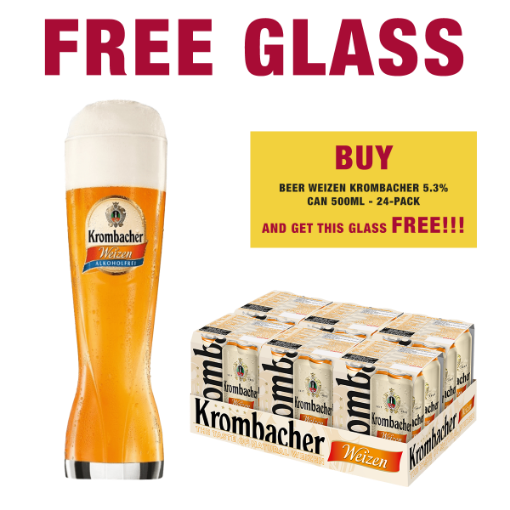 Picture of FREE Glass Weizen Krombacher 500ml + Krombacher Beer Weizen 24-Pack