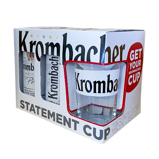 Krombacher Pilsner 5-pack with conical glass