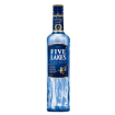 Premium Five Lakes Vodka bottle (700ml) in blue glass, featuring the boatman legend logo.